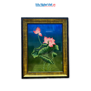 Tranh sen sơn mài đắp nổi cao cấp