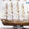 Mô hình thuyền buồm phong thủy France II gỗ đen