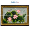 Tranh sơn mài hoa sen độc bản đắp nổi