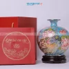 Bình Thu Tài Hút Lộc Vẽ Vàng Kim Hình Sen Và Hoa Mẫu Đơn Đắp Nổi