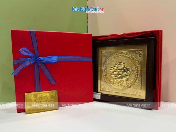 Tranh Thuận Buồm Dát Vàng 24K