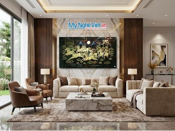 Mã đáo thành công đắp nổi phù điêu MNV-TSM7138-3 - Quà tân gia cao cấp