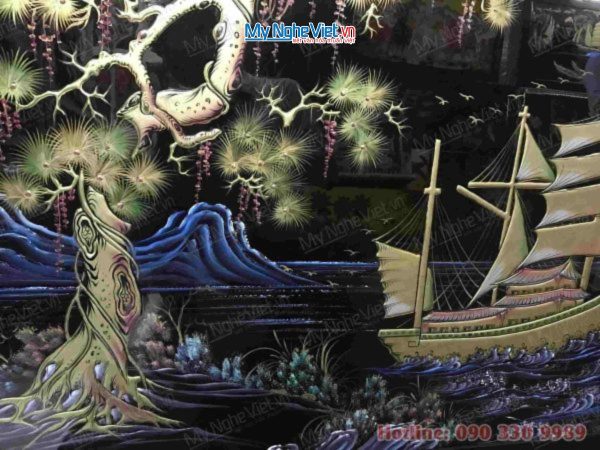 Tranh Sơn Mài Thuận Buồm xuôi gió