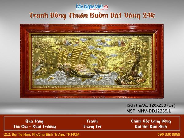 Tranh thuận buồm xuôi gió khung vặn 120x230 MNV-DD12239.1