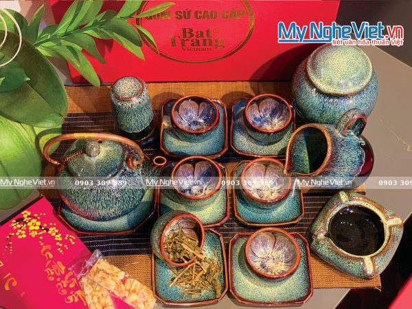 Bộ bình trà men hỏa biến