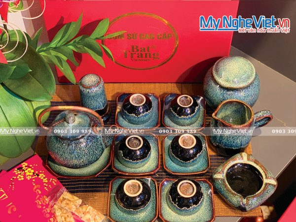 Bộ bình trà men hỏa biến