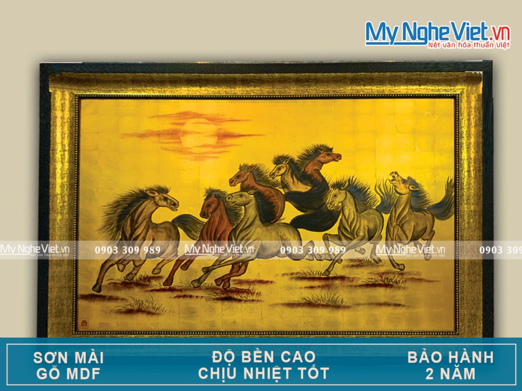 Tranh Mã Đáo thành công Dát vàng