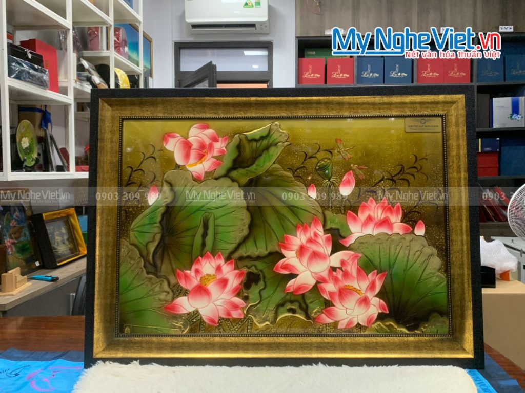 Tranh Sơn Mài Hoa Sen
