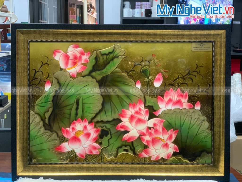 Tranh Sơn Mài Hoa Sen