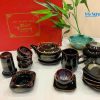 Bình trà hỏa biến quệt trắng và phụ kiện