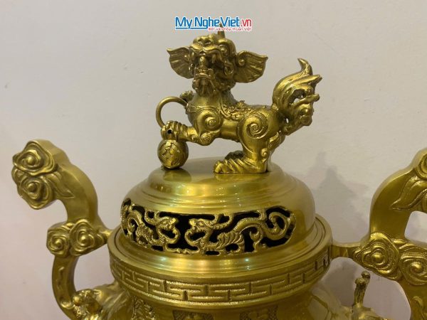 Bộ Tam Sự Bằng Đồng Vàng Đậm chạm Rồng