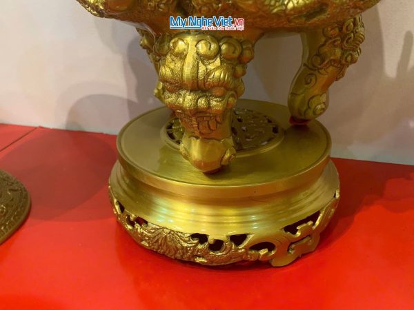 Bộ Tam Sự Bằng Đồng Vàng Đậm chạm Rồng