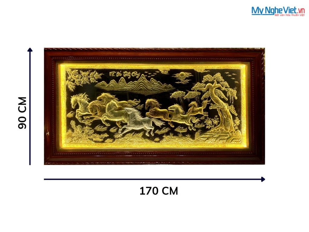 Tranh Đồng Mã Đáo thành công khung vặn cao cấp