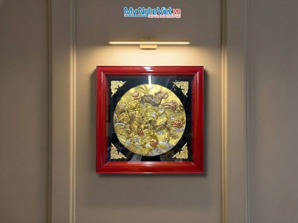 Tranh Đồng Sen Vịt Uyên Ương Đồng Hun Giả Cổ