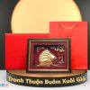 Tranh đồng thuận buồm dát vàng 24k nền đỏ và Hộp quà tặng cao cấp