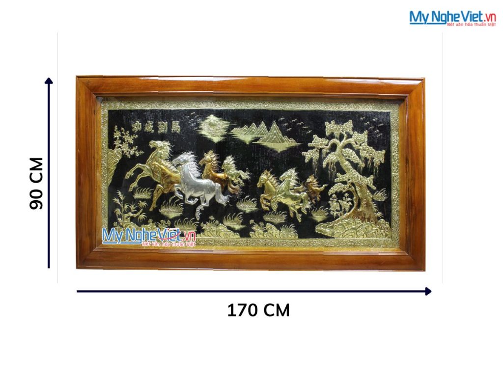 Tranh Đồng Mã Đáo nền đen Khung Nhựa