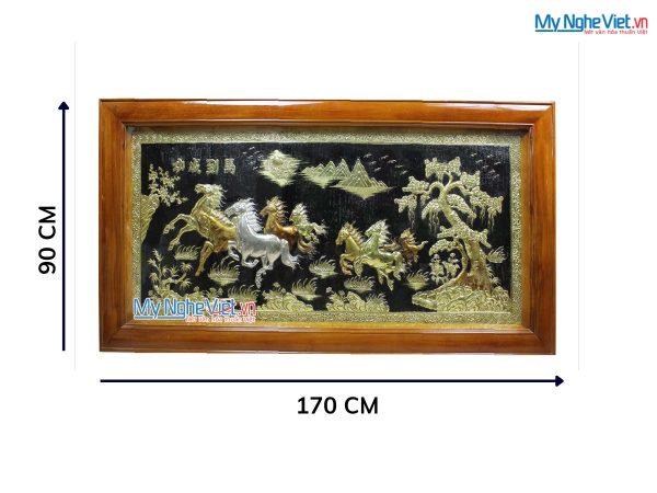 Tranh Đồng Mã Đáo nền đen Khung Nhựa