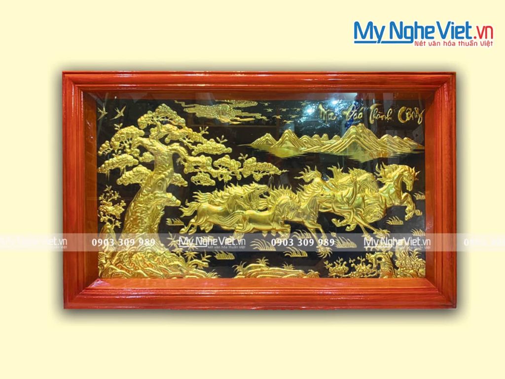 Tranh Đồng Mã Đáo Nền đen