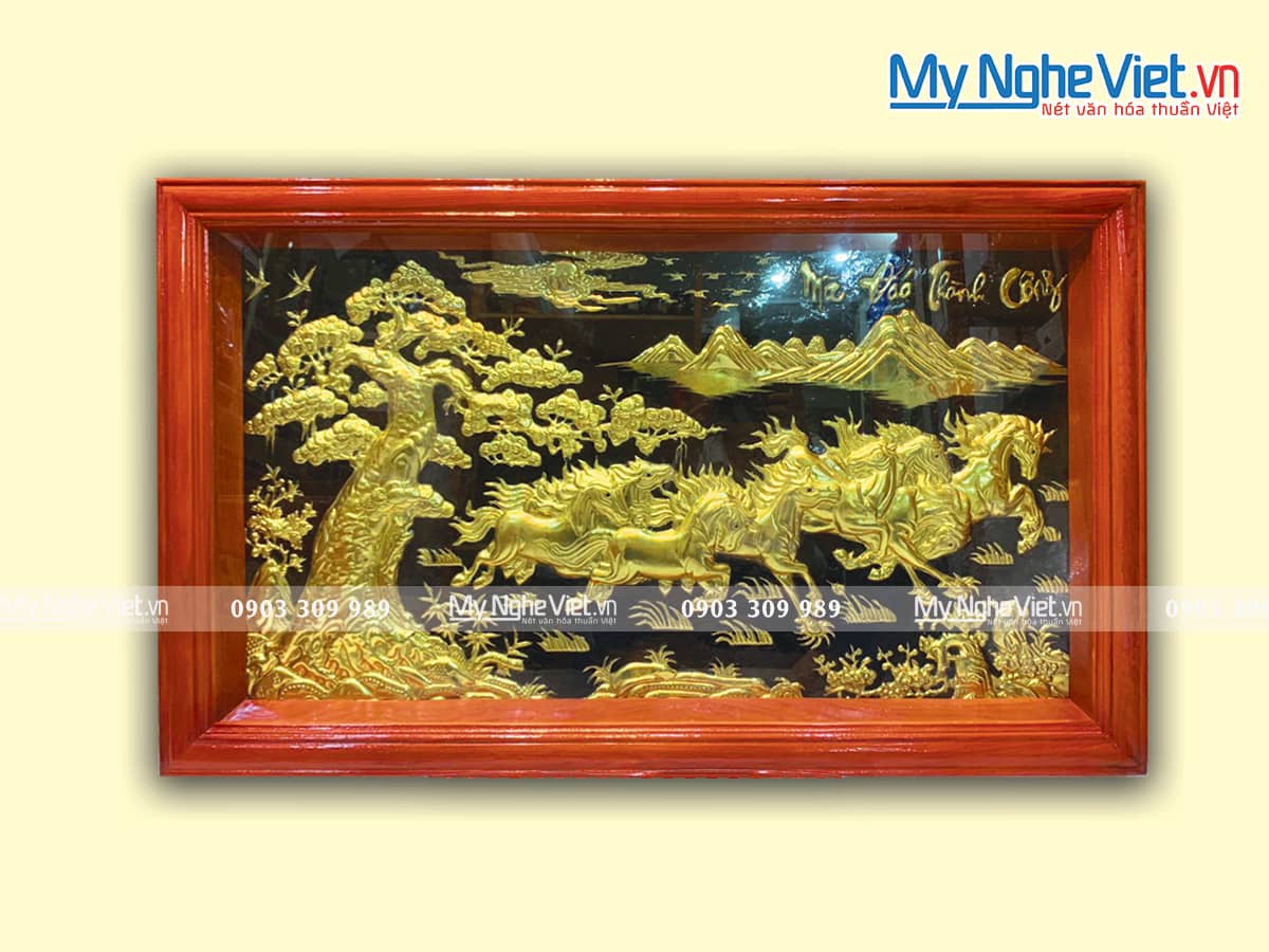 Tranh Đồng Mã Đáo Nền đen