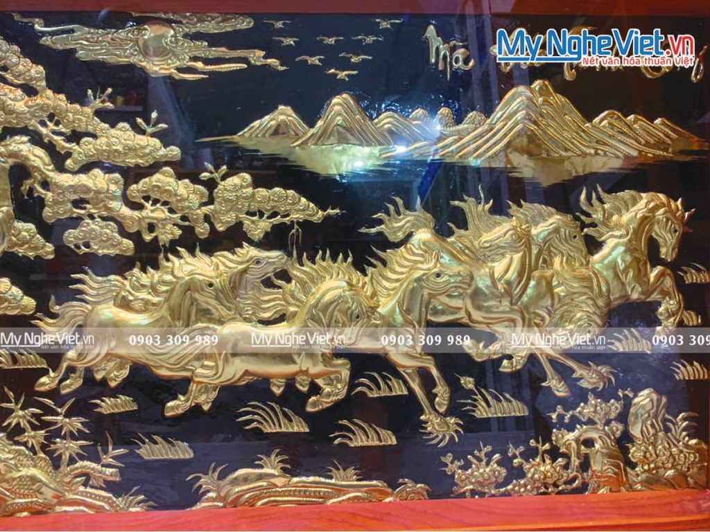 Tranh Đồng Mã Đáo Nền đen