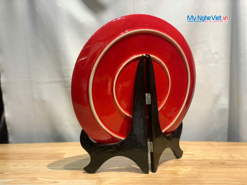 Tranh Đĩa Gốm Bát Tràng Thuận Buồm Xanh Coban Đắp Nổi - Quà biếu sang trọng